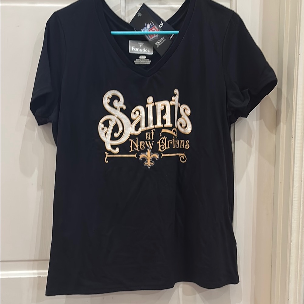 Fanatics Black and Gold New Orleans Saints V-Neck Tee
